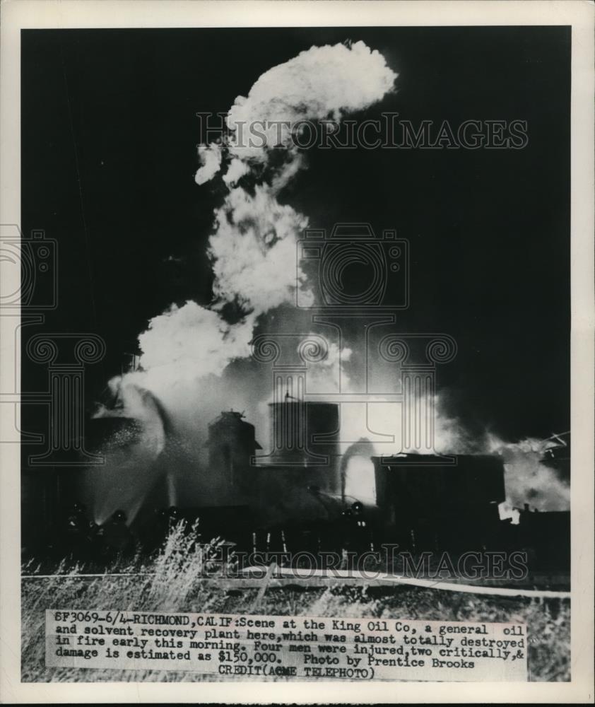 1949 Press Photo Scene at the King Oil Co., a general oil and solvent plant - Historic Images