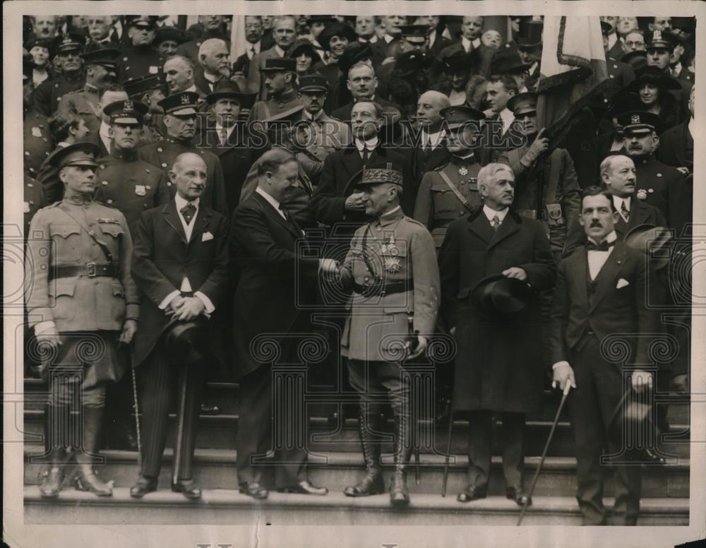 1921 Press Photo Mayor Hyland welcoming The Generalissimo - Historic Images