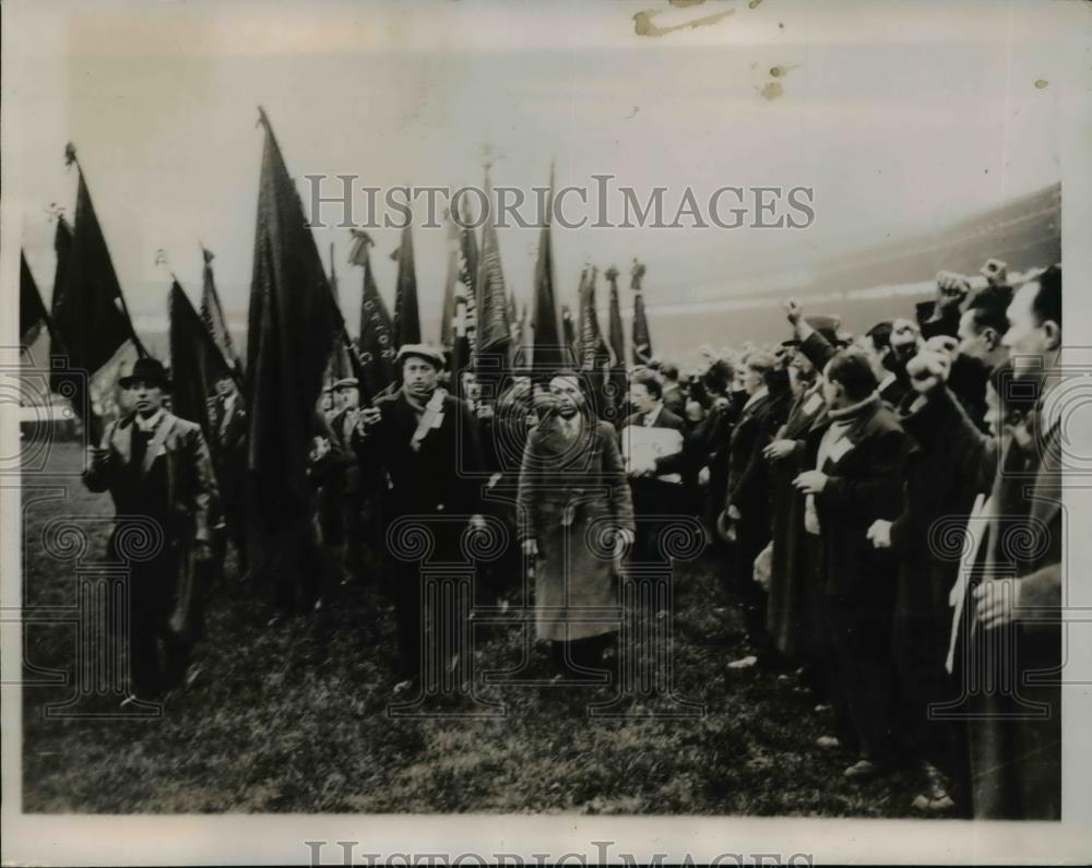 1936 Press Photo Paris Communists Demonstration - Historic Images
