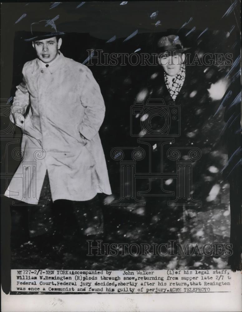 1951 Press Photo William Remington with John Walker - Historic Images