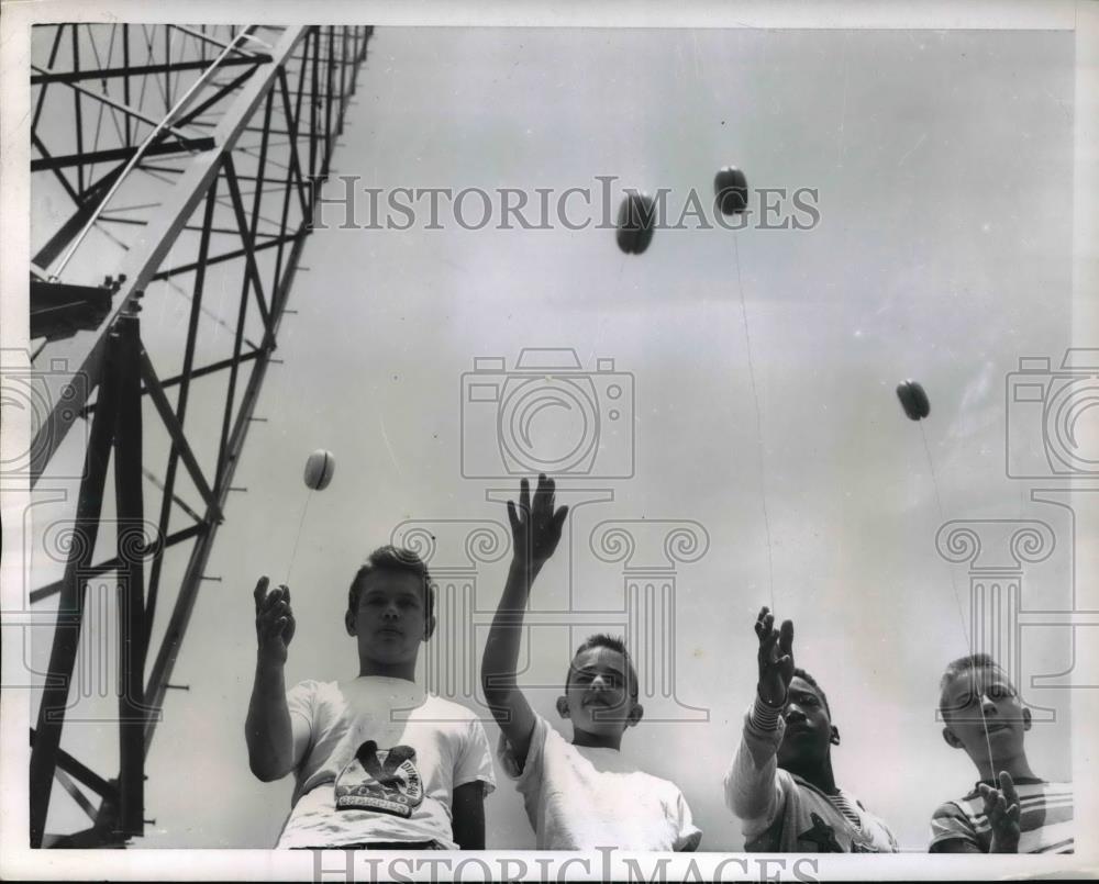 1954 Press Photo Winners of the annual YMCA yo-yo contest in Kansas City - Historic Images
