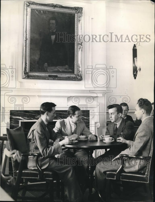 1936 Press Photo Union College & portrait of Em Seward from 1820 - Historic Images