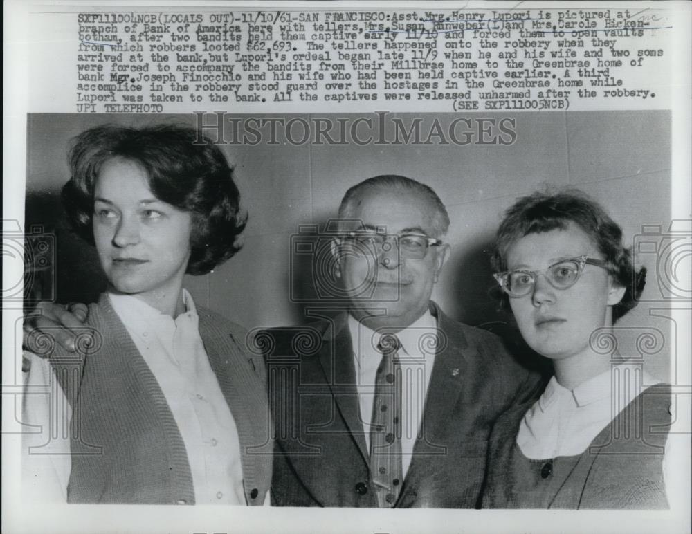 1961 Press Photo Henry Lupori With Mrs. Runweber And Mrs. Hickenbotham - Historic Images