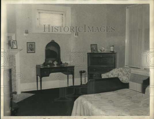 1934 Press Photo bedroom where Mrs. Noles was shot - Historic Images