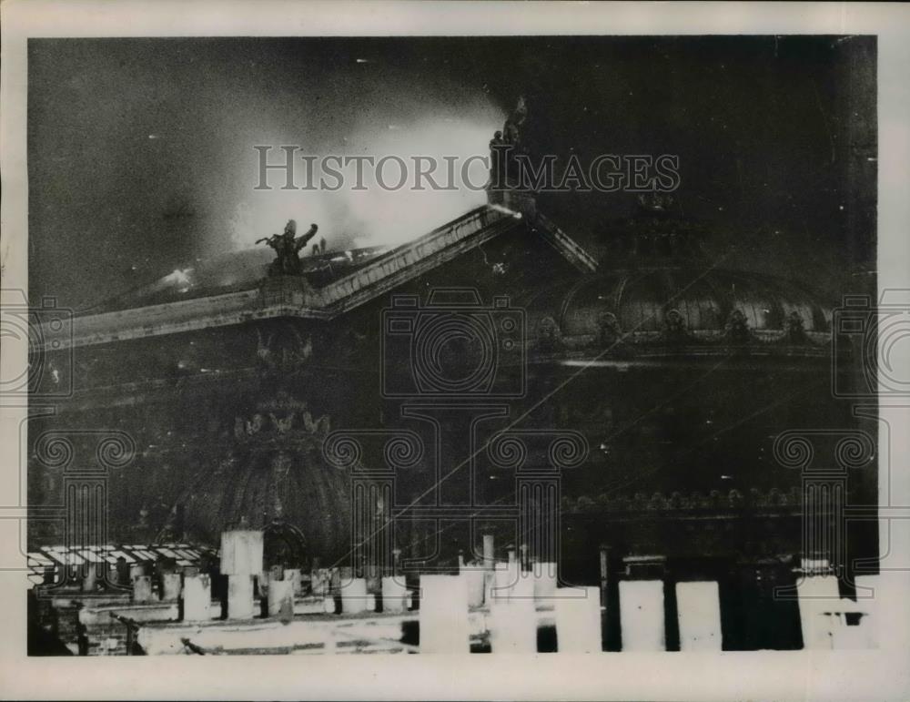 1936 Press Photo Fire in the Rotunda Paris Opera House - Historic Images