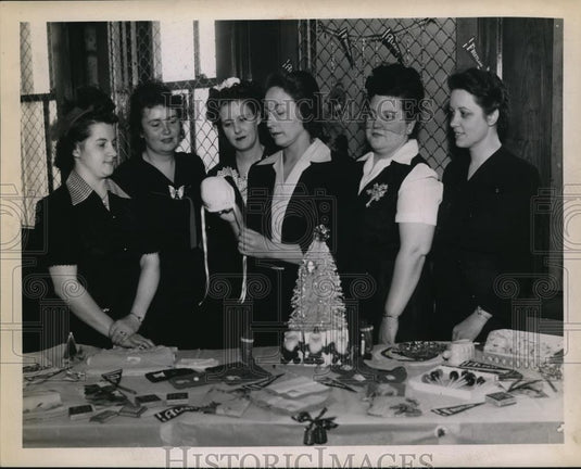 1943 Press Photo Alcott PTA Mrs Rabertsm Valmar, Kocian, Shill, Maxfield & Fritz - Historic Images