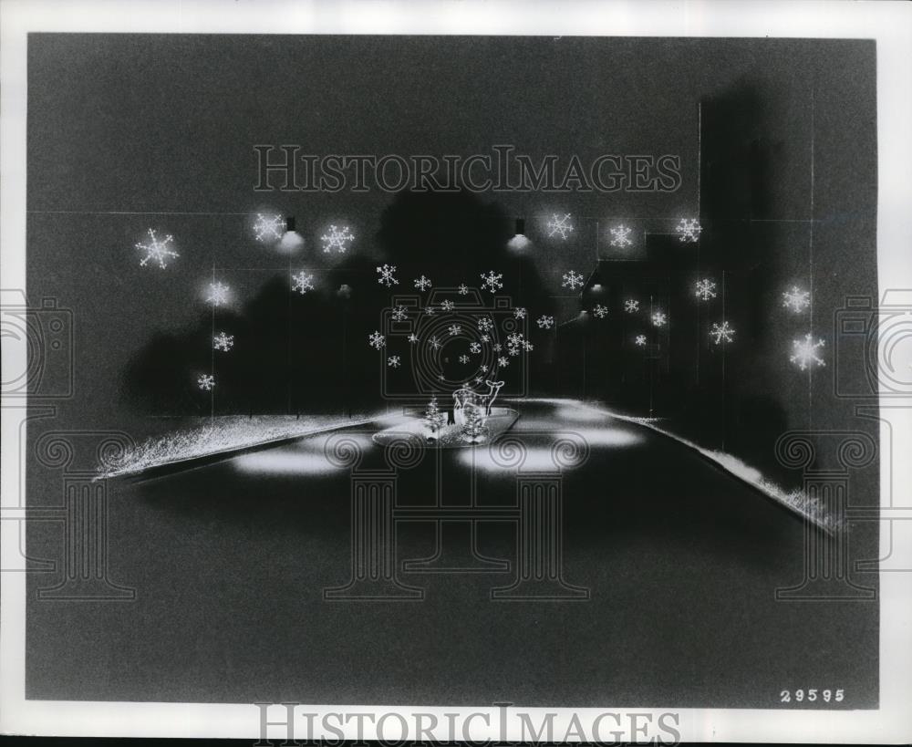 1959 Press Photo GE Co Nela Park Christmas display of lights - Historic Images