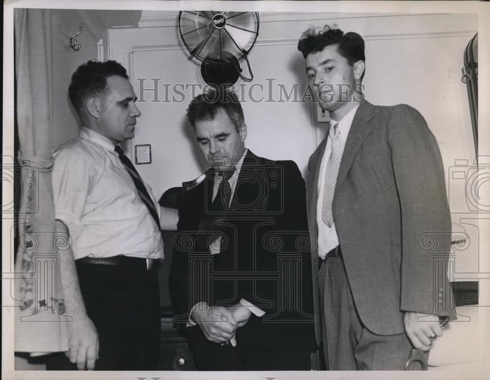 1937 Press Photo George Ince, Gerard Lundy And Prisoner Stephen Kryszalr - Historic Images