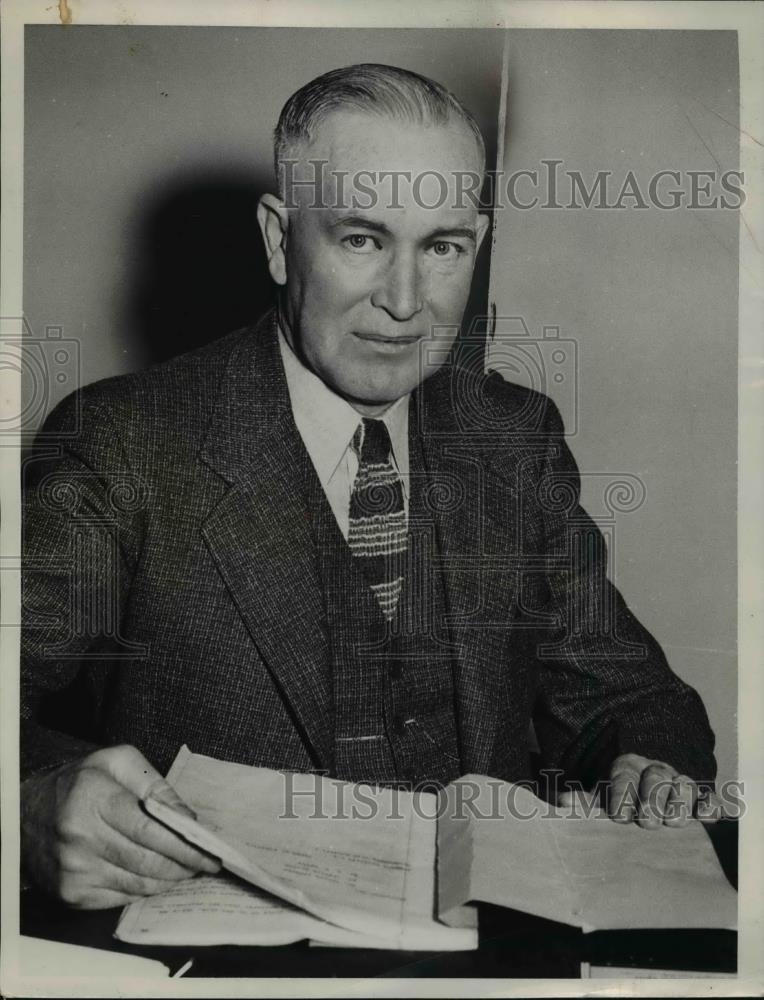 1935 Press Photo President of United Rubber Workers Council Coleman Clanherty - Historic Images