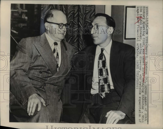 1948 Press Photo NYC Harry L Markson press agent & Sol Strauss - Historic Images
