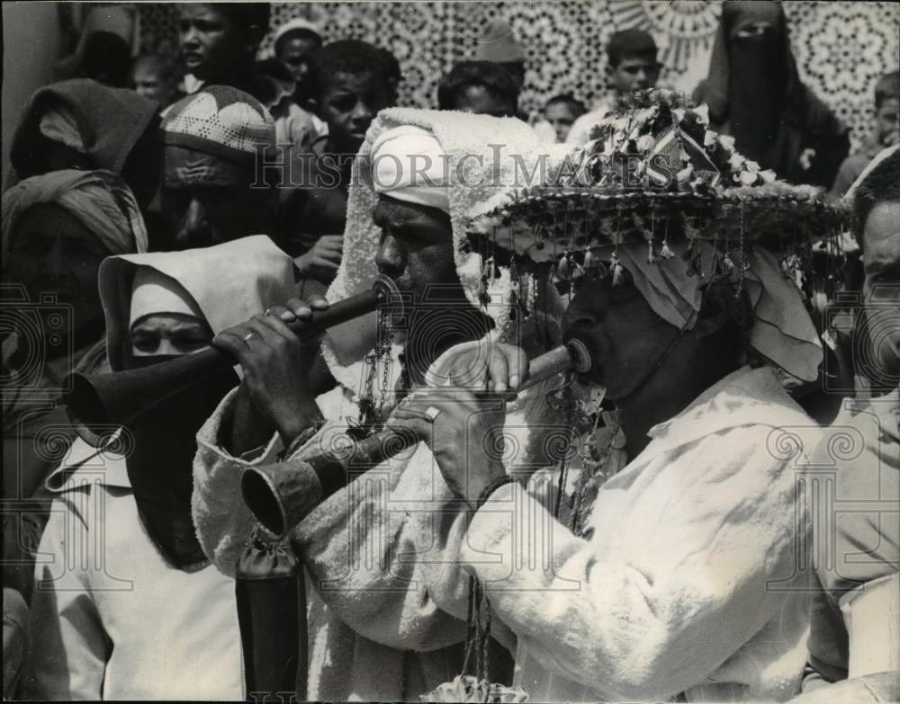 1966 Press Photo Meknes Morocco musicians for King faisal visit - Historic Images