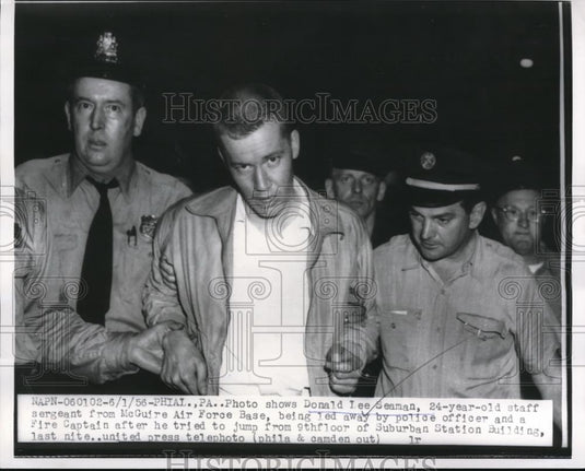 1956 Press Photo Philadelphia, Donald Lee Seaman, McGuire Air Force Base - Historic Images
