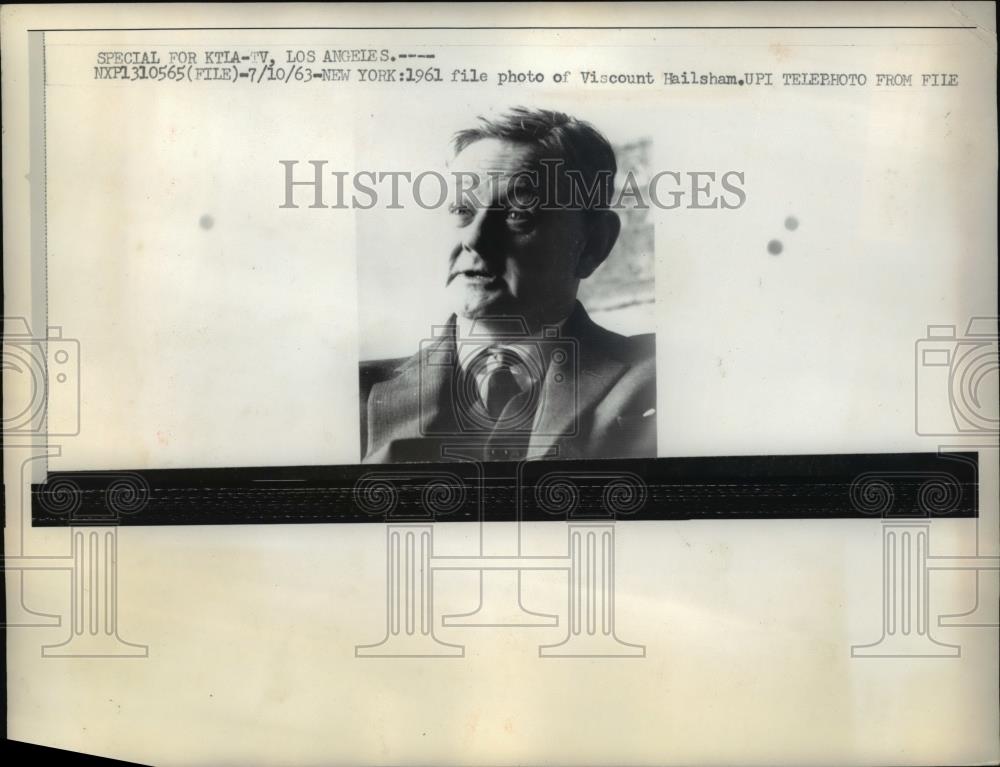 1963 Press Photo NTYC Viscount Hailsham - Historic Images