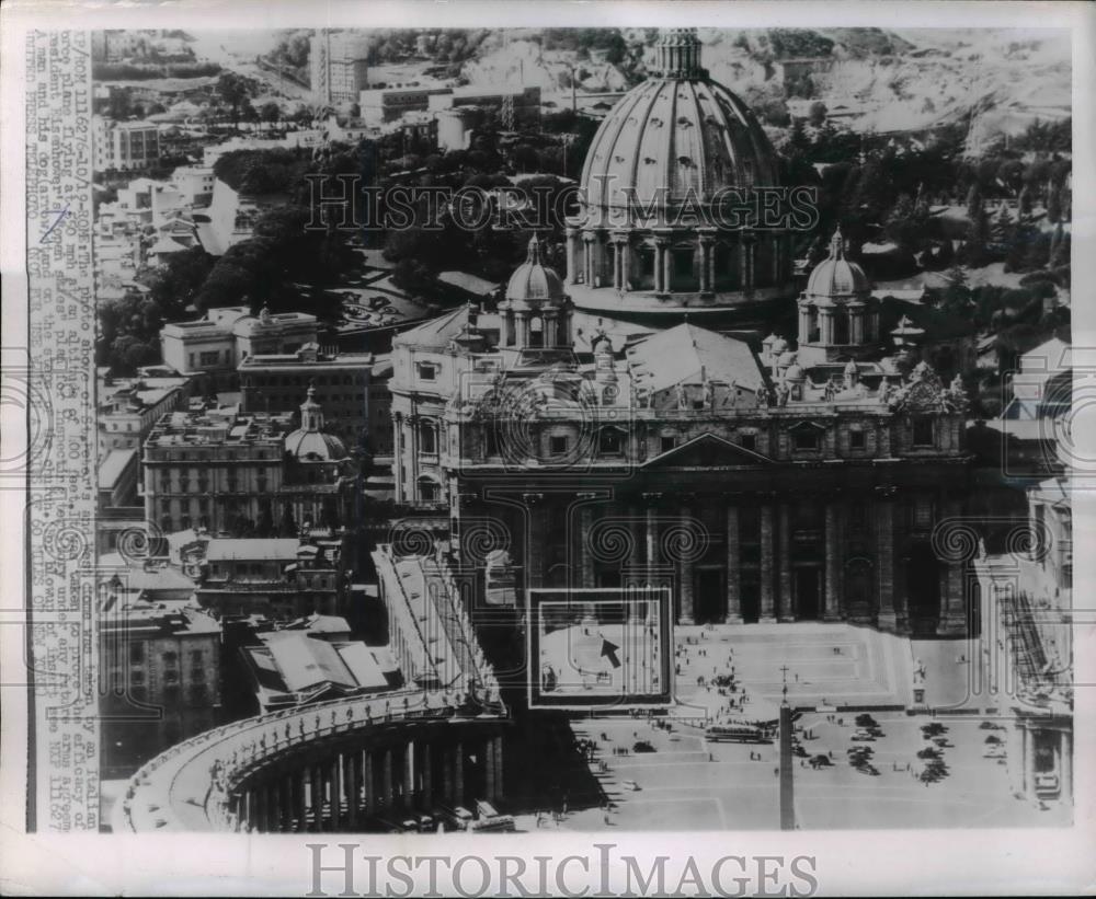 1956 Press Photo St. Peter&#39;s and West dome was taken by an Italian plane - Historic Images