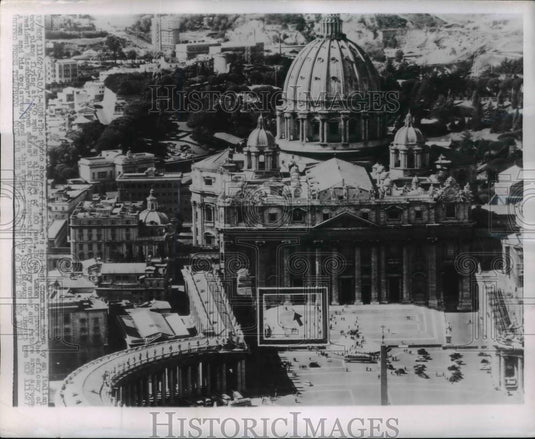 1956 Press Photo St. Peter's and West dome was taken by an Italian plane - Historic Images