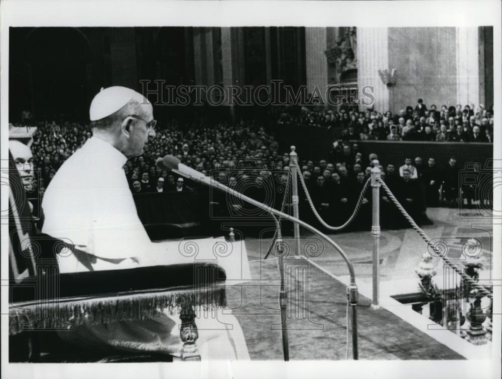 1969 Press Photo Pope Paul VI at St.Peter's Square announced his visit at Geneva - Historic Images