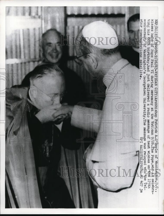 1963 Press Photo Vatican City Archbishop Patrick O'Boyle of Washington DC - Historic Images