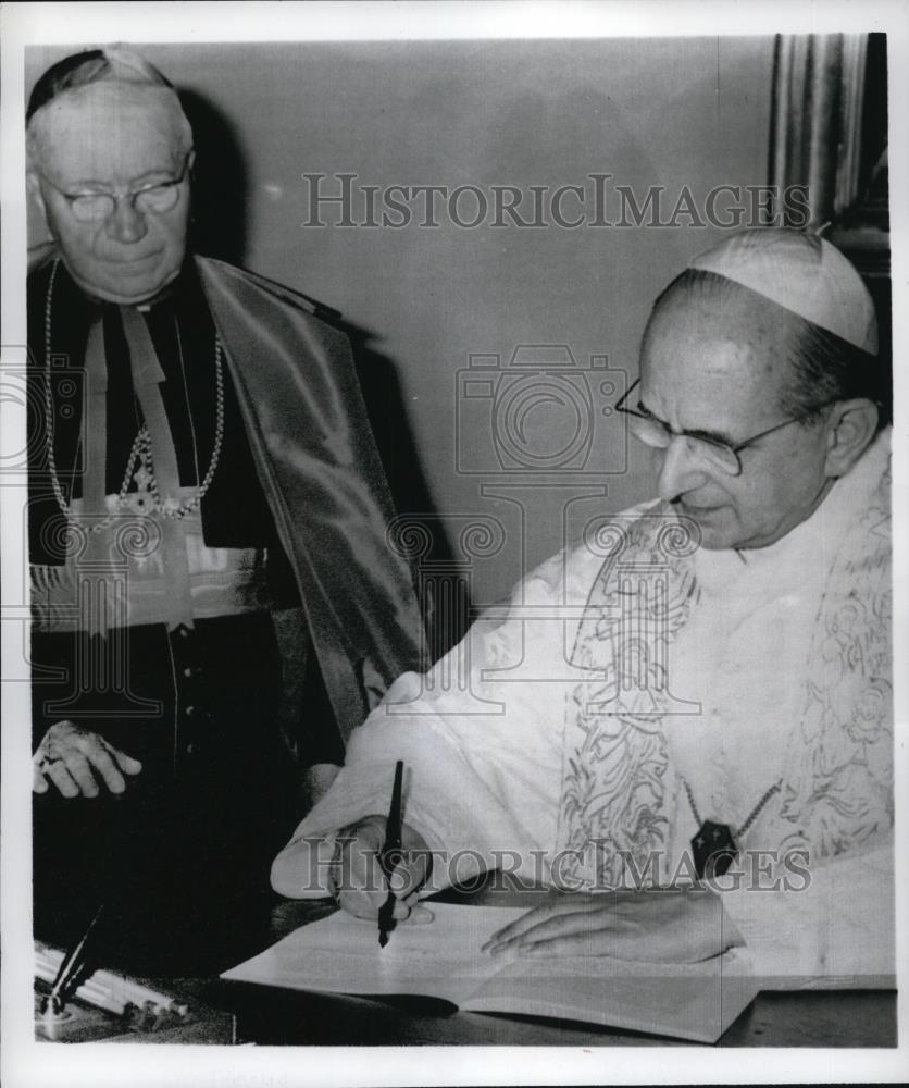 1967 Press Photo Pope Paul VI and Cardinal Amleto Giovanni Cicognani - Historic Images