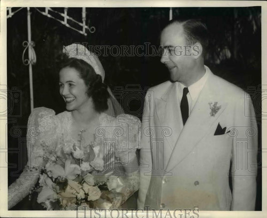 1941 Press Photo The newly weds, Florence Dean Crump and Henry Gassaway Davis - Historic Images
