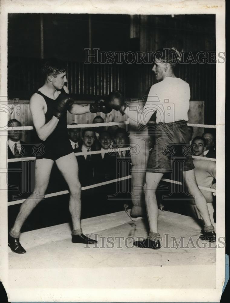 1929 Press Photo Lord Knebworth Boxing with P.C. Bone - nes21751 - Historic Images