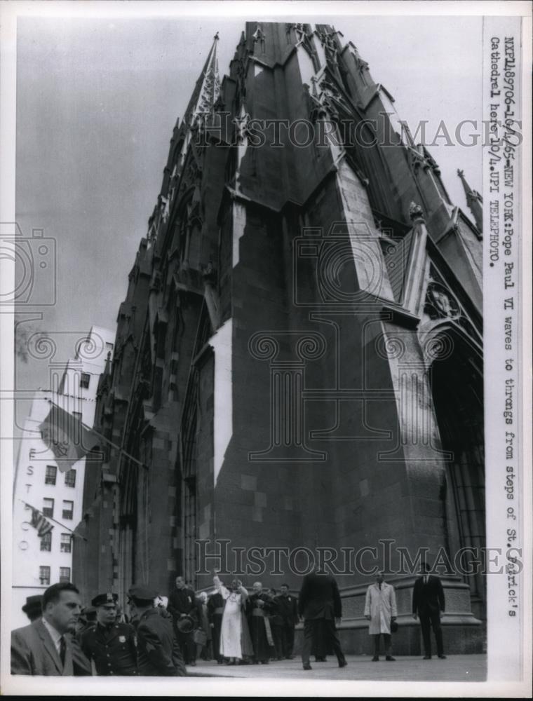 1965 Press Photo New York , Pope Paul VI at St Patrick&#39;s Cathedral - Historic Images