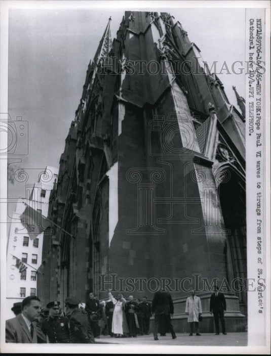 1965 Press Photo New York , Pope Paul VI at St Patrick's Cathedral - Historic Images