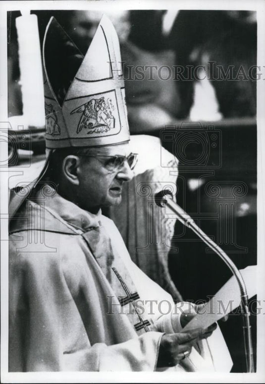 1969 Press Photo Pope Paul VI as he announces that he will fly to Kampala - Historic Images