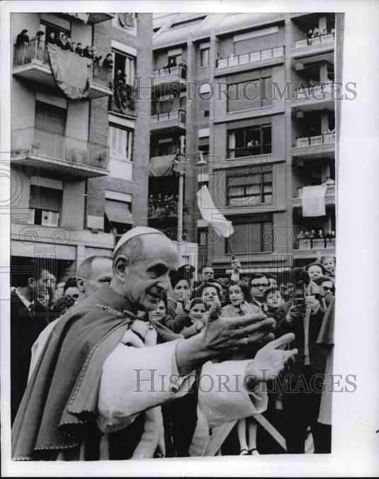 1969 Press Photo Pope Paul VI at the Church of St. Pius V for the Lenten Service - Historic Images
