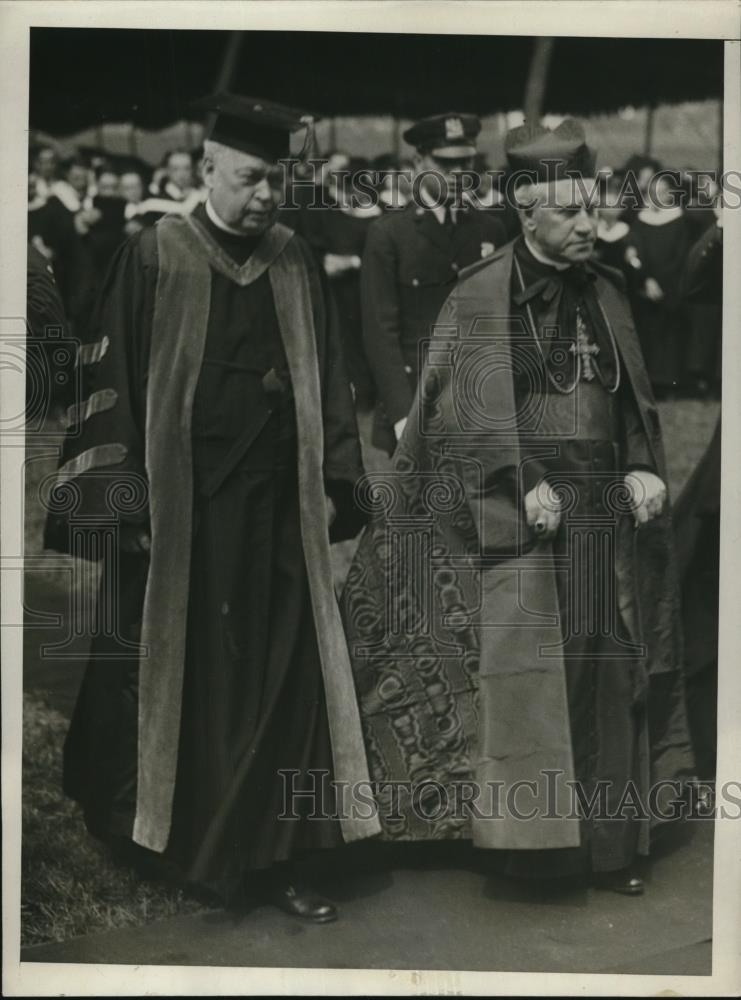 1930 Press Photo William Duane Patrick Cardinal Hayes Fordham University - Historic Images