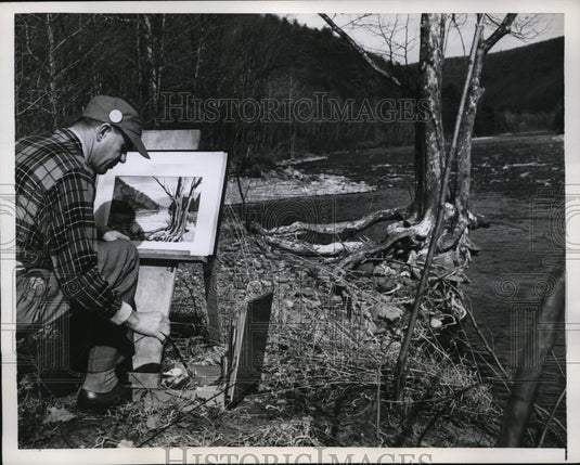 1960 Press Photo Artist & Amateur Angler, Horace Hand - Historic Images