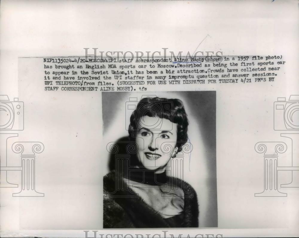 1959 Press Photo Correspondent Aline Mosby - Historic Images