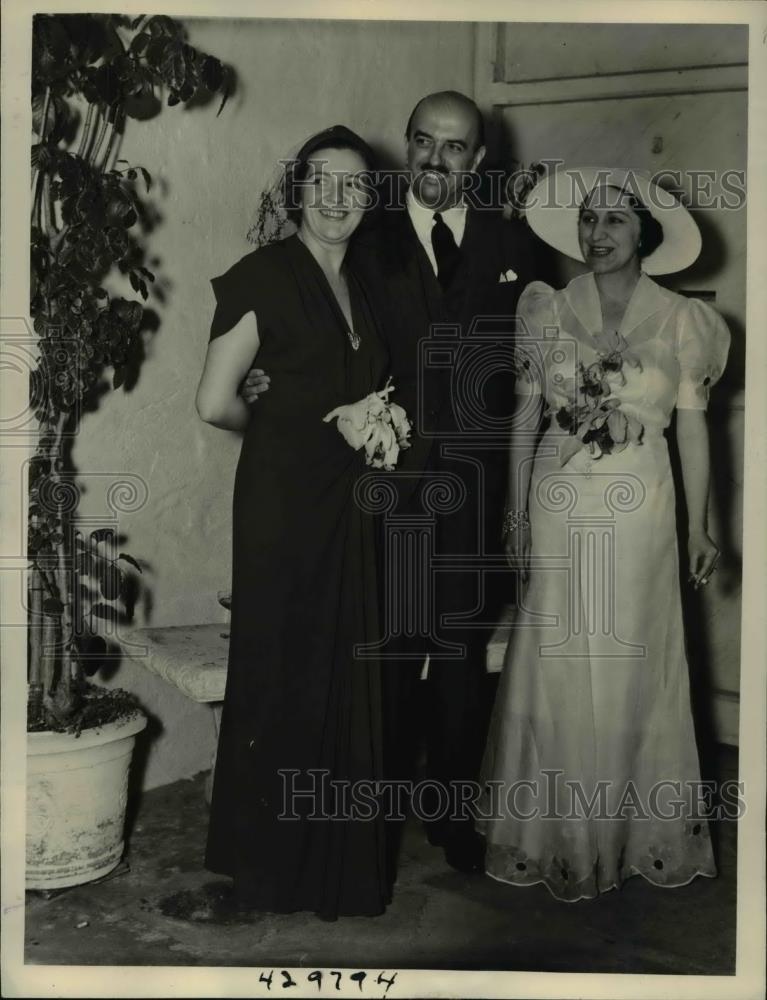 1938 Press Photo of Mr. and Mrs. Henri Lanson (L) and Mrs Lieta Steward Miami - Historic Images