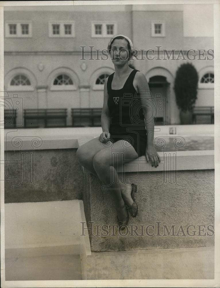 1931 Press Photo Ms. Ruth Goerke at Breaker Casino, Palm Beach in Florida - Historic Images