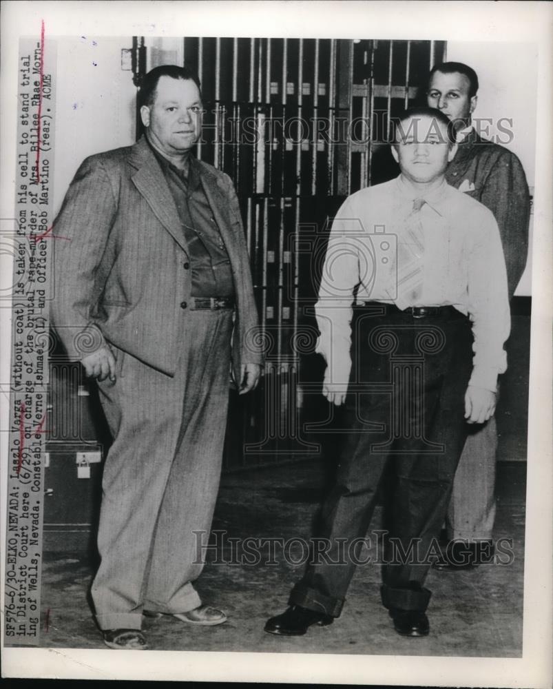 1948 Press Photo Laszlo Varga in trial for brutal rape murder Mrs Billee Morning - Historic Images