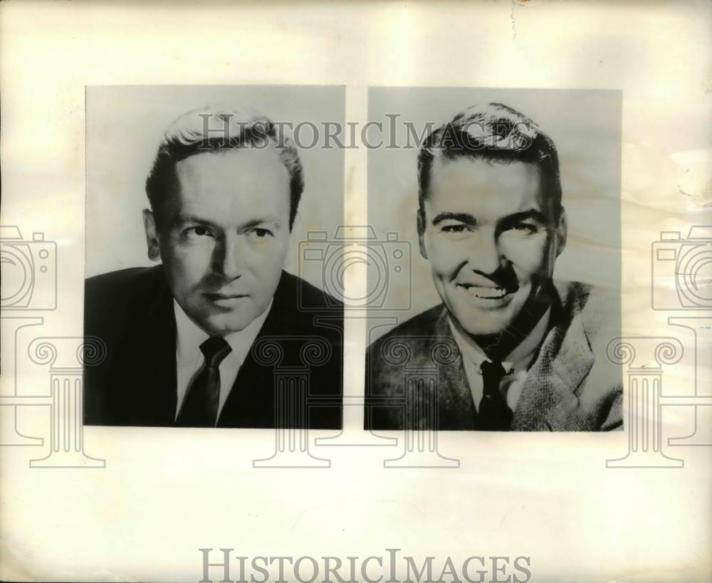 1960 Press Photo Johnny Johnsotn and Bud Palmer serve as MCs on bowlings newest - Historic Images