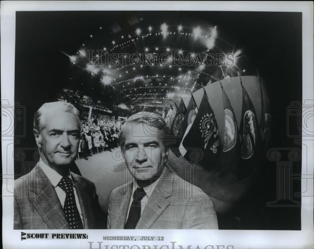 1972 Press Photo (L)Howard K. Smith and (R)Harry Reasoner at the 72 convention. - Historic Images