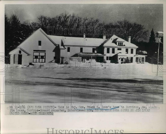 1952 Press Photo Maj Gen Frank E Lowe's home in Harrison - Historic Images