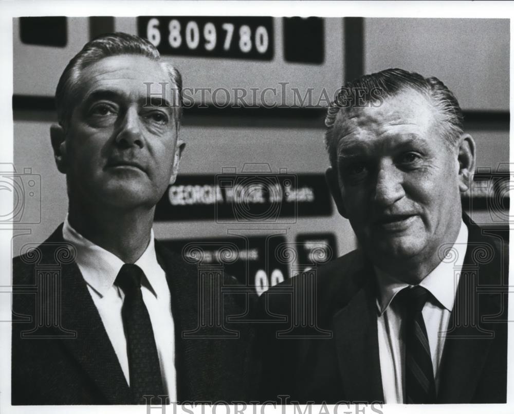 1968 Press Photo Howard K Smith &amp; William Lawrence on ABC Election Night - Historic Images