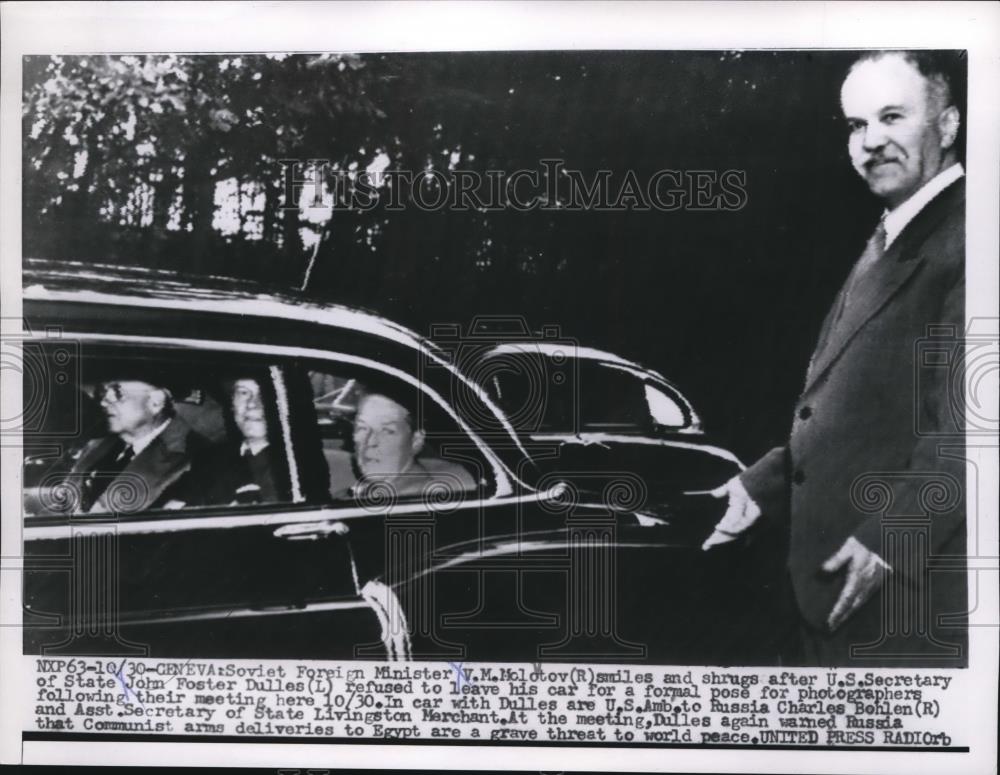 1955 Press Photo Foreign Minister VM Mclotov with US Sec of State John F Dulles - Historic Images