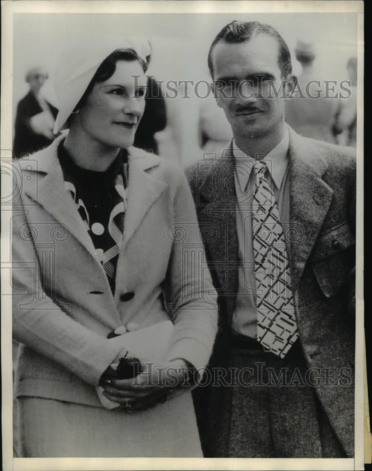 1935 Press Photo Glenn Strong & his wife - Historic Images