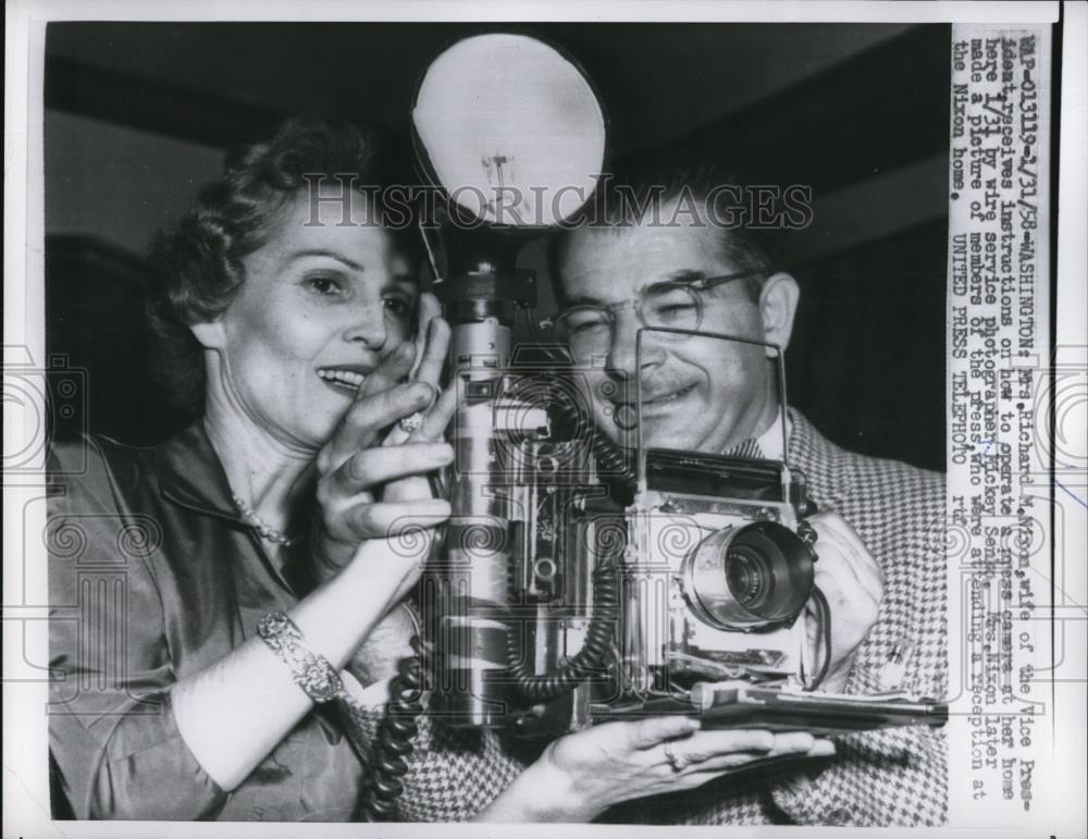 1958 Press Photo Mrs. Richard Nixon, vice president&#39;s wife - Historic Images