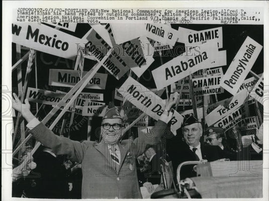 1970 Press Photo American Legion Commander Alfred Chamiel at the Convention - Historic Images