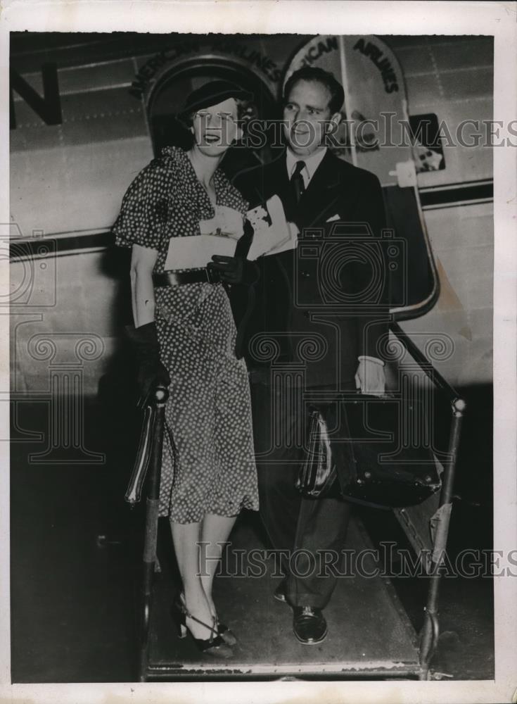1937 Press Photo Mr & Mrs John Boettinger sister & bro in law FD Roosevelt - Historic Images