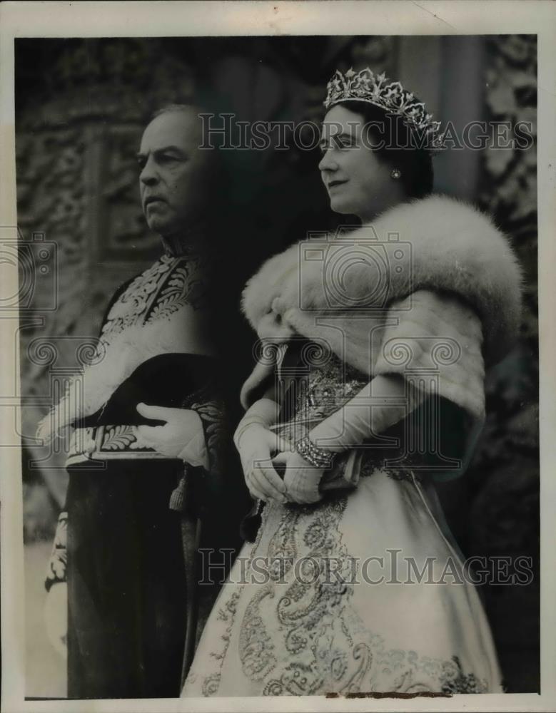 1939 Press Photo Prime Minister Mackenzie King of Canada and Queen Elizabeth - Historic Images