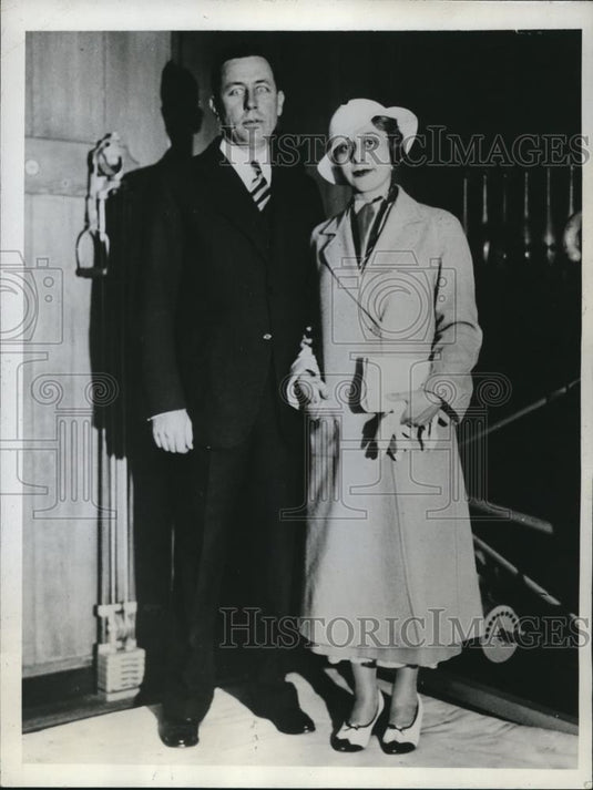 1934 Press Photo Baroness Hansi Schilling Von Constadt, Thomas L. Farrington - Historic Images