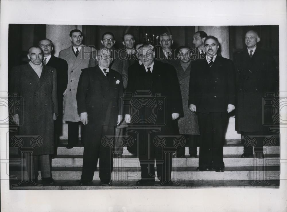 1946 Press Photo French Cabinet Vincent Auriol &amp; Premier Paul Ramadier - Historic Images