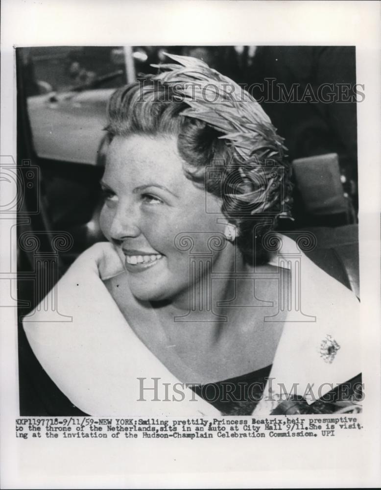 1959 Press Photo Princess Beatrix of Netherlands in New York - Historic Images