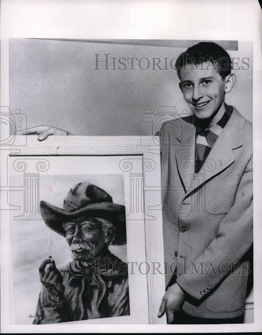 1951 Press Photo Rose Stefan and his painting It's all Imagination - Historic Images