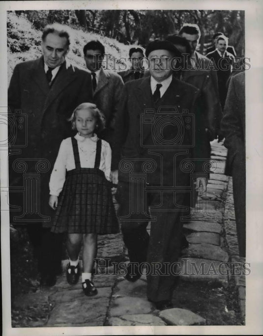 1950 Press Photo Sorrento Italy Communist leader Palmiro Togliatti, Luigi Longo - Historic Images