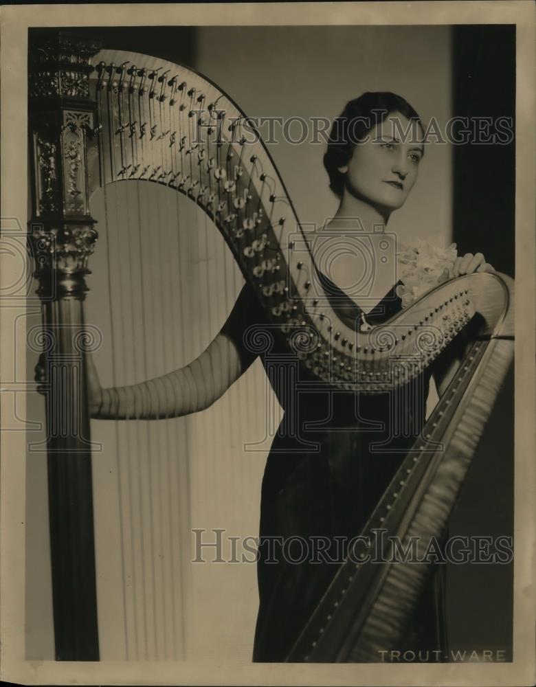 1934 Press Photo Cleveland Harpist Nell Steck - Historic Images